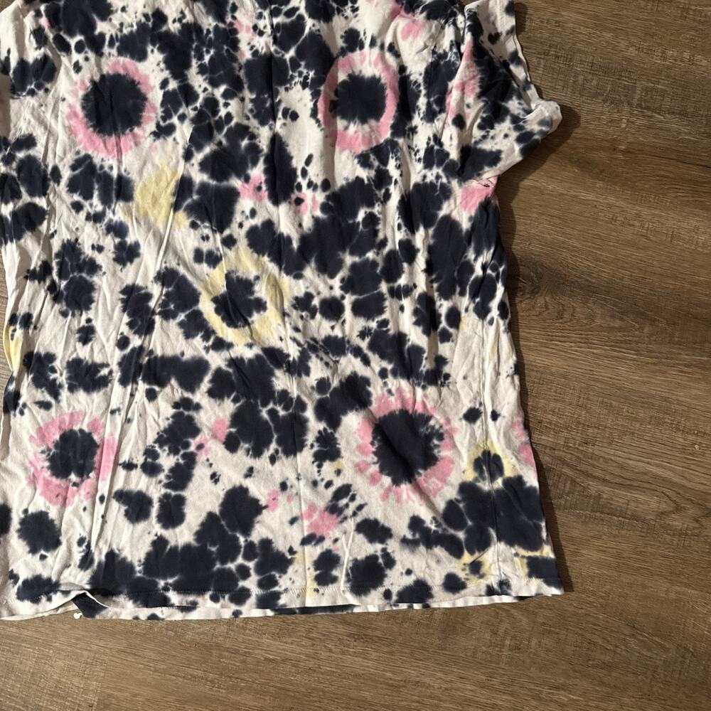 Guess Mens White BlackTie-Dye Short Sleeve Crew Neck Pullover T-Shirt Size M - Picture 7 of 8